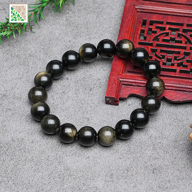 Natural Apache Tear Beaded Bracelet